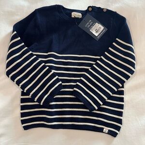 Navy and White Striped Kids Sweater